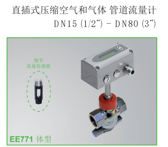 奧地利E+E EE772直插式壓縮空氣和氣體、管道流量計